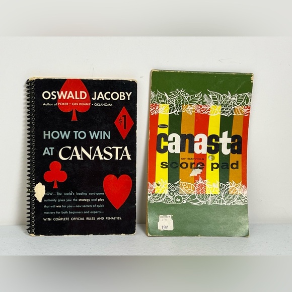 VTG Lot of 2 Canasta Items Book & Score Sheets 1949 Oswald Jacoby - Picture 1 of 10